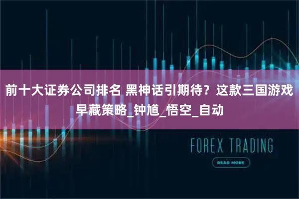 前十大证券公司排名 黑神话引期待？这款三国游戏早藏策略_钟馗_悟空_自动